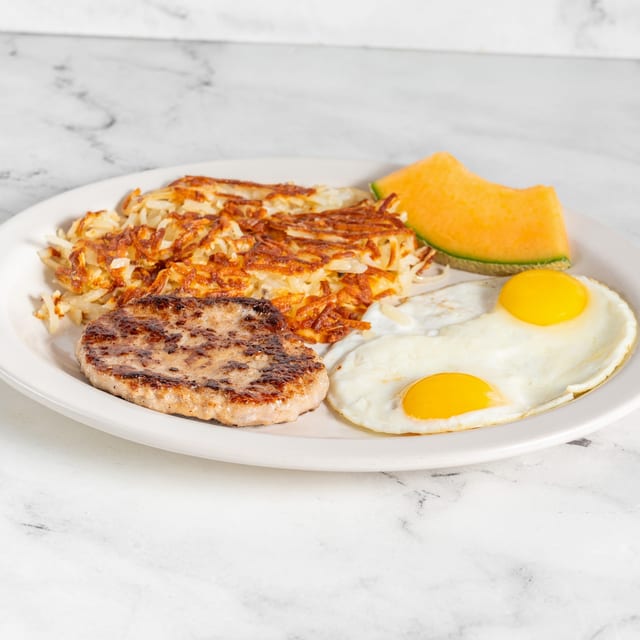 Sausage Patty and Eggs.