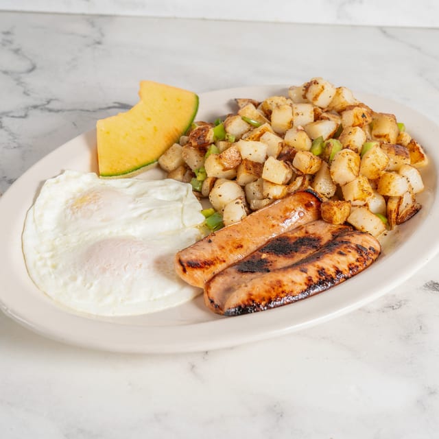 Apple Chicken Sausage and Eggs.