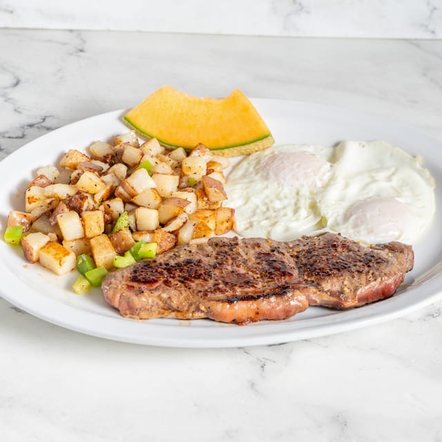 New York Steak and Eggs.