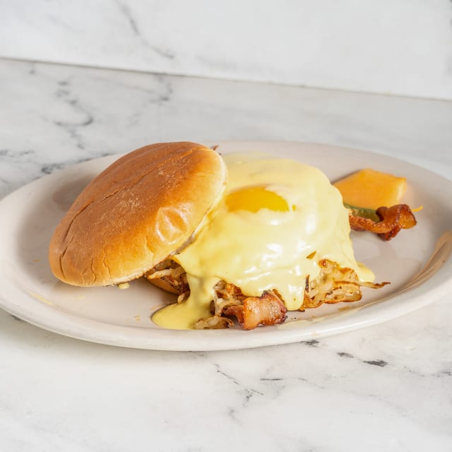 Hamburger Breakfast Sandwich.